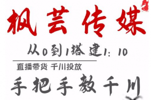 楓蕓傳媒11月千川最新玩法，手把手教你搭建1:10的計劃