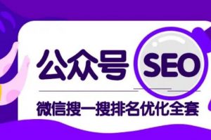 公眾號 Seo，微信搜一搜排名優(yōu)化課，每日被動精準引流上百
