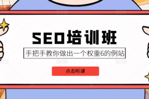 SEO培訓(xùn)班課程，手把手教你做出一個權(quán)重6的例站，價值8000元