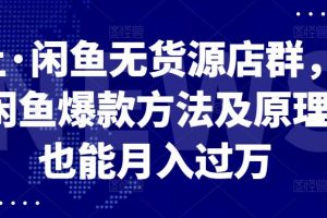 卓讓·閑魚無貨源店群，掌握閑魚爆款方法及原理，也能月入過萬