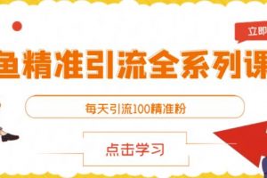 閑魚精準引流全系列課程，每天引流100精準粉【視頻課程】