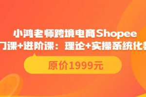 小鴻老師跨境電商Shopee入門課 進(jìn)階課：理論 實操系統(tǒng)化教學(xué)（原價1999）