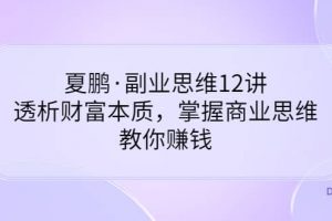 夏鵬·副業思維12講，透析財富本質，掌握商業思維，教你賺錢