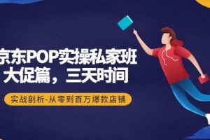京東POP實操私家班：大促篇，3天時間，實戰(zhàn)剖析-從零到百萬爆款店鋪