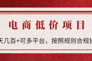 電商低價賠FU項目：按照規則合規操作