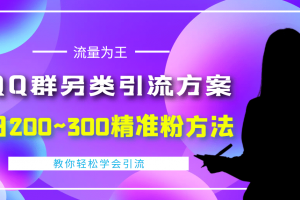 外面收費888元的QQ群另類引流方案：日200~300精準粉方法