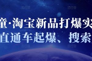 凌童·淘寶新品打爆實戰班，直通車起爆、搜索起爆