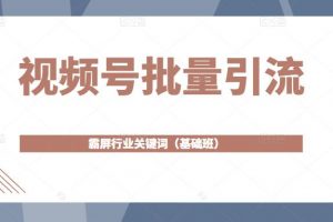 視頻號批量引流，霸屏行業關鍵詞（基礎班）全面系統講解視頻號玩法【無水印】