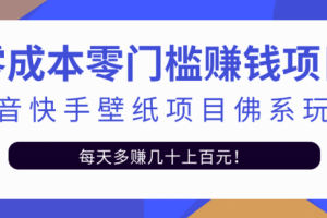零成本零門檻賺錢項目：抖音快手壁紙項目佛系玩法，一天變現(xiàn)500 【視頻教程】