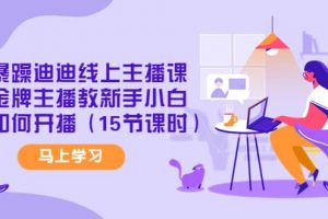 暴躁迪迪線上主播課，金牌主播教新手小白如何開播（15節(jié)課時）