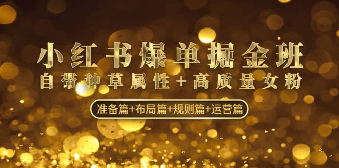 小紅書爆單掘金班：自帶種草屬性 高質量女粉 準備篇 布局篇 規(guī)則篇 運營篇插圖