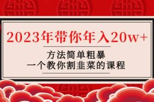 韭菜-聯盟· 2023年帶你年入20w 方法簡單粗暴，一個教你割韭菜的課程