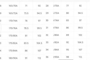 正常腰圍標準對照表女正常腰圍標準對照表男女