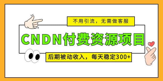 CNDN付費資源項目，不用引流，無需做客服，后期被動收入插圖