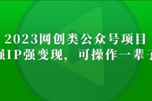 2023網創類公眾號項目，強IP強變現，可操作一輩子