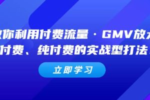 教你利用付費流量·GMV放大，微付費、純付費的實戰型打法