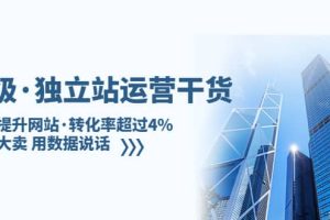 獨立站運營干貨：全面提升網站·轉化率超過4%，輕松大賣 用數據說話