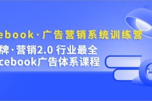 Facebook·廣告營銷系統訓練營：金牌·營銷2.0 行業最全Facebook廣告·體系
