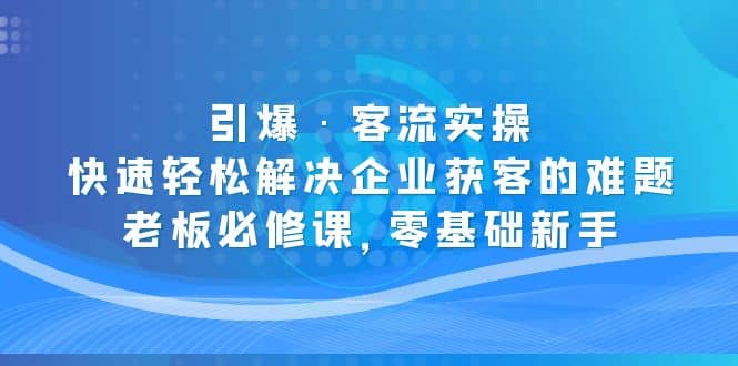 引爆·客流實操：快速輕松解決企業(yè)獲客的難題，老板必修課，零基礎(chǔ)新手插圖