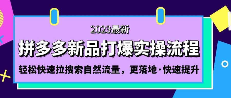 拼多多-新品打爆實操流程：輕松快速拉搜索自然流量，更落地·快速提升插圖