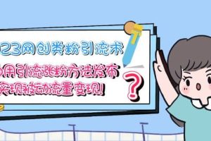 2023網創類粉引流術，自用引流漲粉方法發布，實現被動流量變現