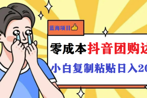 最新抖音團購藍海項目，小白零基礎輕輕松松日擼200