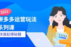 2023拼多多運營-玩法系列課—-快速起爆秘籍【更新-25節課】