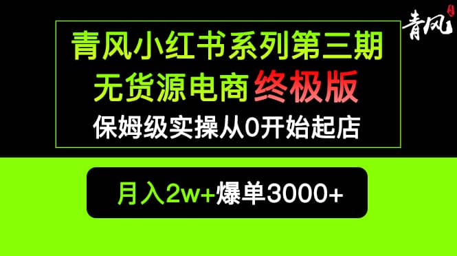 小紅書無貨源電商爆單終極版【視頻教程 實(shí)戰(zhàn)手冊(cè)】保姆級(jí)實(shí)操從0起店爆單插圖