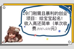 冷門剛需且暴利的創(chuàng)業(yè)項目：給寶寶起名！收入高還簡單（單次200-500）