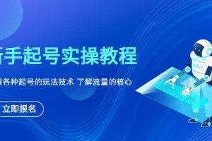 新手起號實操教程，掌握各種起號的玩法技術，了解流量的核心