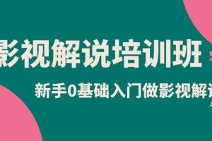 影視解說實戰培訓班，新手0基礎入門做影視解說（10節視頻課）