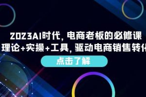 2023AI·時代，電商老板的必修課，理論 實操 工具，驅(qū)動電商銷售轉(zhuǎn)化