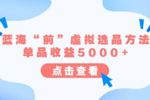 某公眾號付費文章《藍?！扒啊碧摂M選品方法：單品收益5000 》