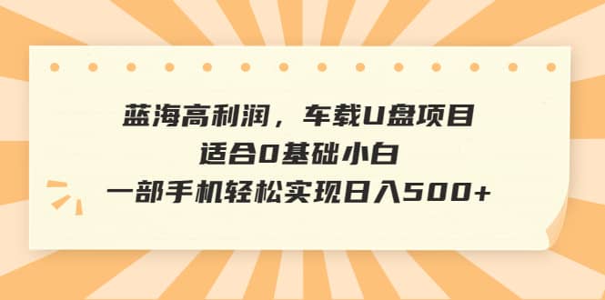藍海高利潤，車載U盤項目，適合0基礎(chǔ)小白，一部手機輕松實現(xiàn)日入500插圖