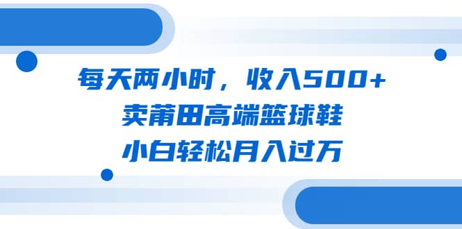 每天兩小時，收入500 ，賣莆田高端籃球鞋，小白輕松月入過萬（教程 素材）插圖