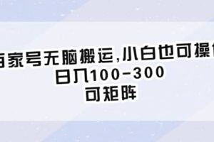 百家號無腦搬運,小白也可操作，日入100-300，可矩陣