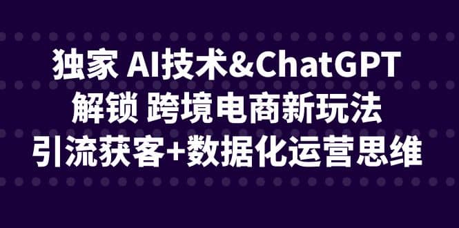 獨家 AI技術ChatGPT解鎖 跨境電商新玩法，引流獲客 數據化運營思維插圖