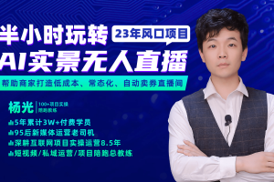 2023年風口項目，半小時玩轉AI實景無人直播