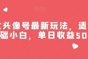 美女頭像號最新玩法，適合零基礎小白，單日收益500 【揭秘】