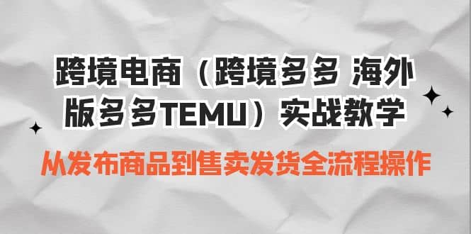 跨境電商（跨境多多 海外版多多TEMU）實操教學 從發布商品到售賣發貨全流程插圖