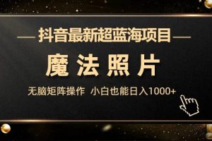 抖音最新超藍(lán)海項(xiàng)目，魔法照片，無(wú)腦矩陣操作，小白也能日入1000