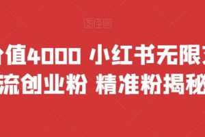 首發(fā)價(jià)值4000 小紅書(shū)無(wú)限艾特暴力引流創(chuàng)業(yè)粉 精準(zhǔn)粉揭秘教程