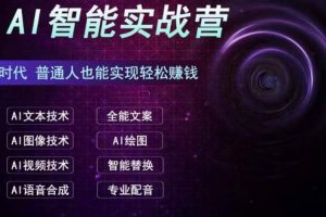 AI智能賺錢實戰營保姆級、實戰級教程，新手也能快速實現賺錢（全套教程）