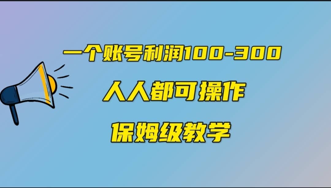 一個(gè)賬號(hào)100-300，有人靠他賺了30多萬，中視頻另類玩法，任何人都可以做到插圖