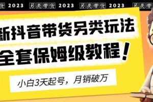 2023年最新抖音帶貨另類玩法，3天起號，月銷破萬（保姆級教程）【揭秘】