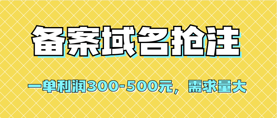 【全網首發】備案域名搶注，一單利潤300-500元，需求量大插圖