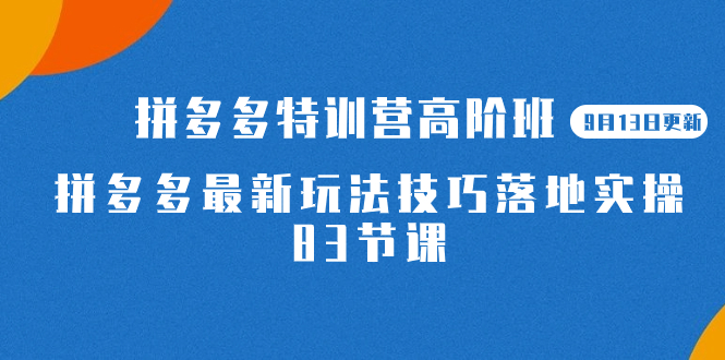 2023拼多多·特訓營高階班【9月13日更新】拼多多最新玩法技巧落地實操-83節插圖