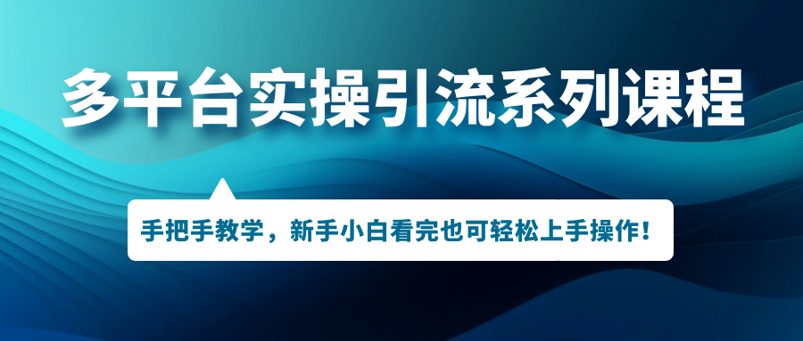 多平臺實操引流系列課程，手把手教學，新手小白看完也可輕松上手引流操作插圖