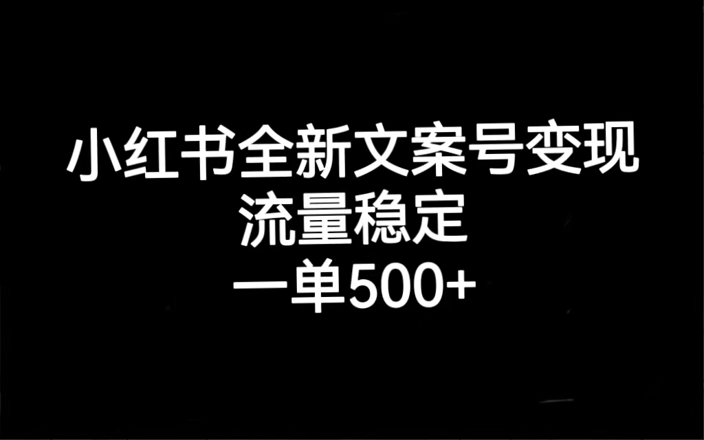 小紅書全新文案號變現(xiàn)，流量穩(wěn)定，一單收入500插圖