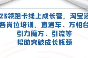 2023領跑·卡 線上成長營 淘寶運營各崗位培訓 直通車 萬相臺 引力魔方 引流